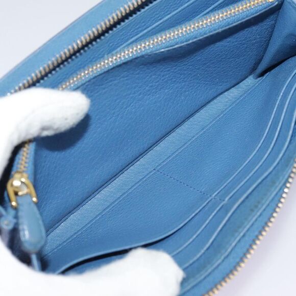 Prada Saffiano Blue Leather Wallet (Pre-Owned) - Picture 13 of 16